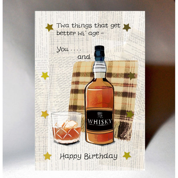 Scottish Birthday Card Whisky Bottle BD139