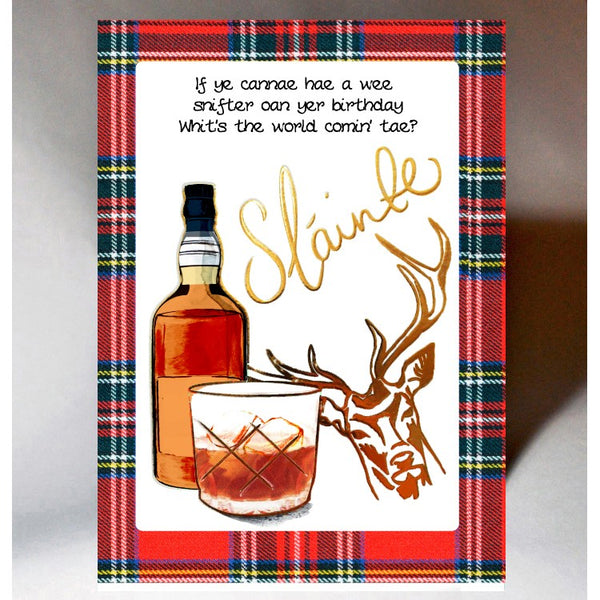 Scottish Birthday Card Snifter on yer Birthday Slainte