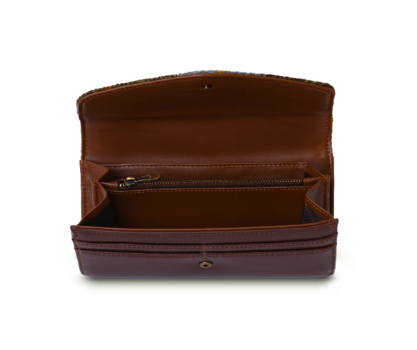 Harris Tweed Chestnut blue Purse