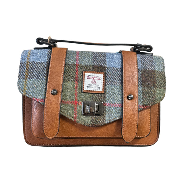 Chestnut Blue harris Tweed Bag