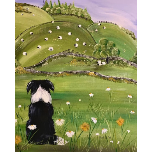 Collie in the Valley Mounted Picture