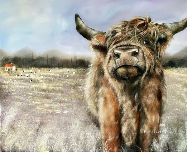 Cottage Cow  mounted picture