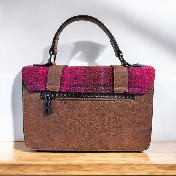 Fuschia Medium Harris Tweed Satchel Islander