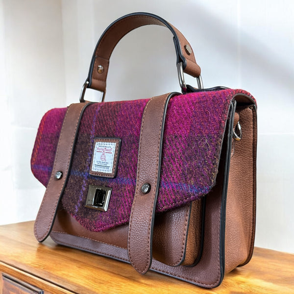 Fuschia Islander Medium Harris Tweed Satchel
