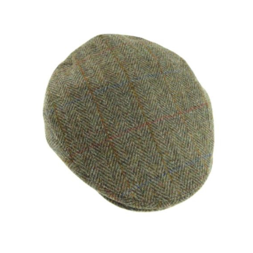Harris Tweed Cap Green Herringbone