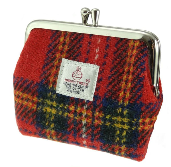 Harris Tweed Eigg Small Clasp Purse in Royal Stewart Tartan