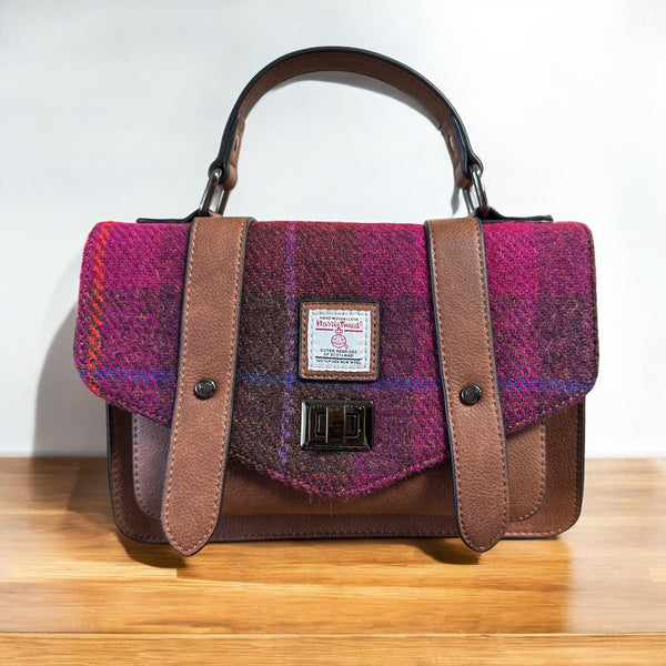 Harris Tweed Fuschia Medium Satchel