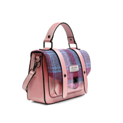 Harris Tweed Pink and Blue Bag