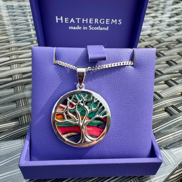 Heathergems Circle Tree of Life Silver Plated Pendant Necklace HP100