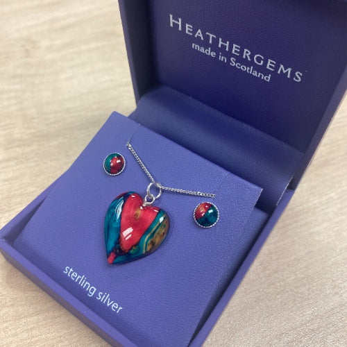 Heathergems  Heart Set RED GREEN
