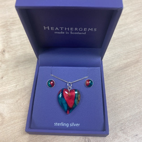 Heathergems  Heart Set RED GREEN