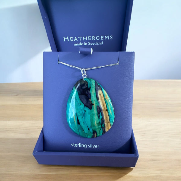 Heathergems Large Teardrop Pendant  Green