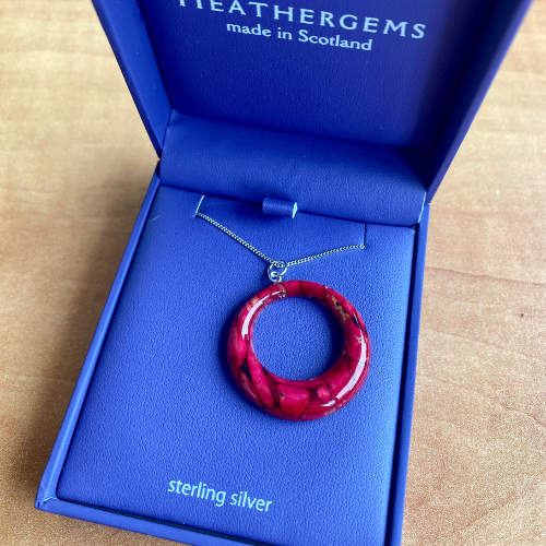 Heathergems Offset Pendant Necklace SP24 red