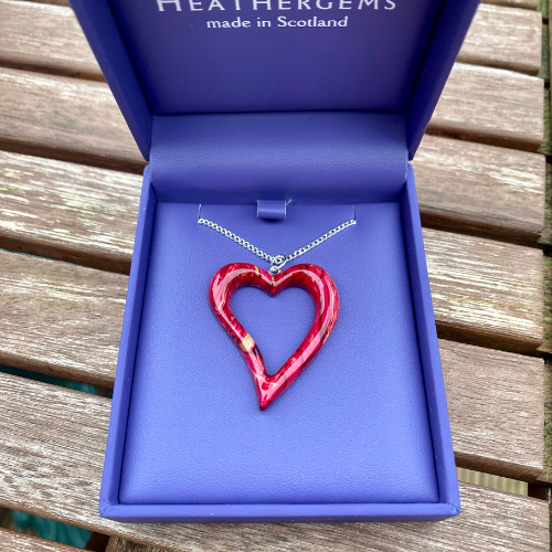 Heathergems Open Heart Pendant Red