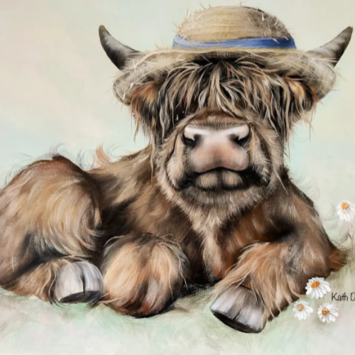 Highland Cow Sring Time Picture