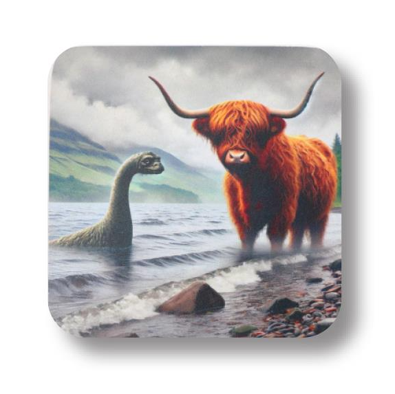 Highland Cow meets Nessie Coaster