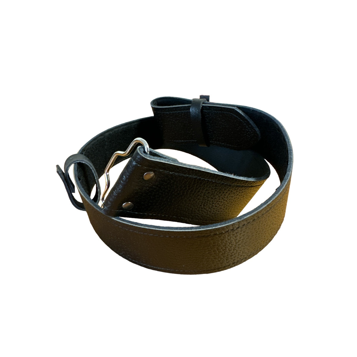 Leather Kilt Belt – Adjustable Black Thistle Embossed Belt For Highland Kilts (XL Size)