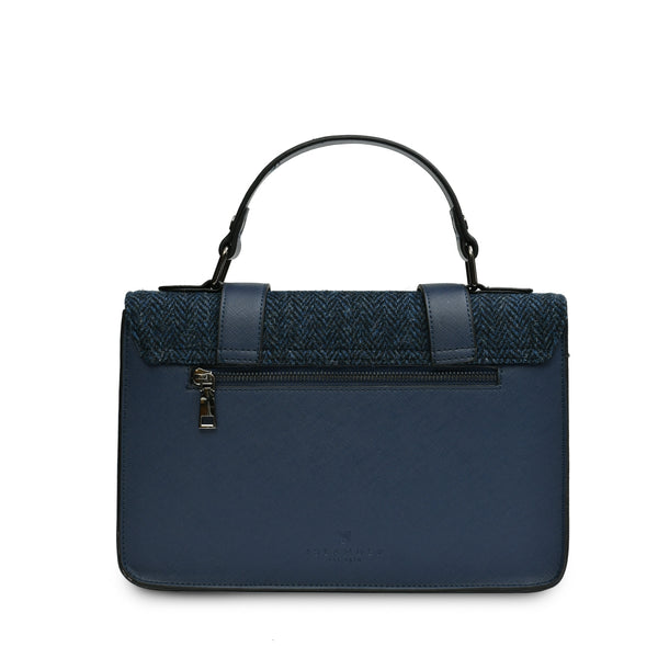 Navy Herringbone Harris Tweed Bag