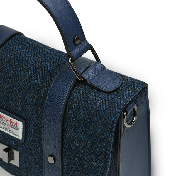 Navy Herringbone Harris Tweed Bag
