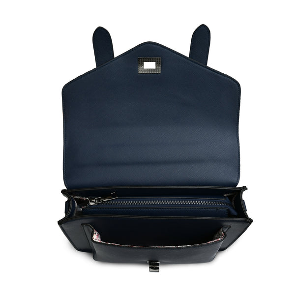 Navy Herringbone Harris Tweed Bag