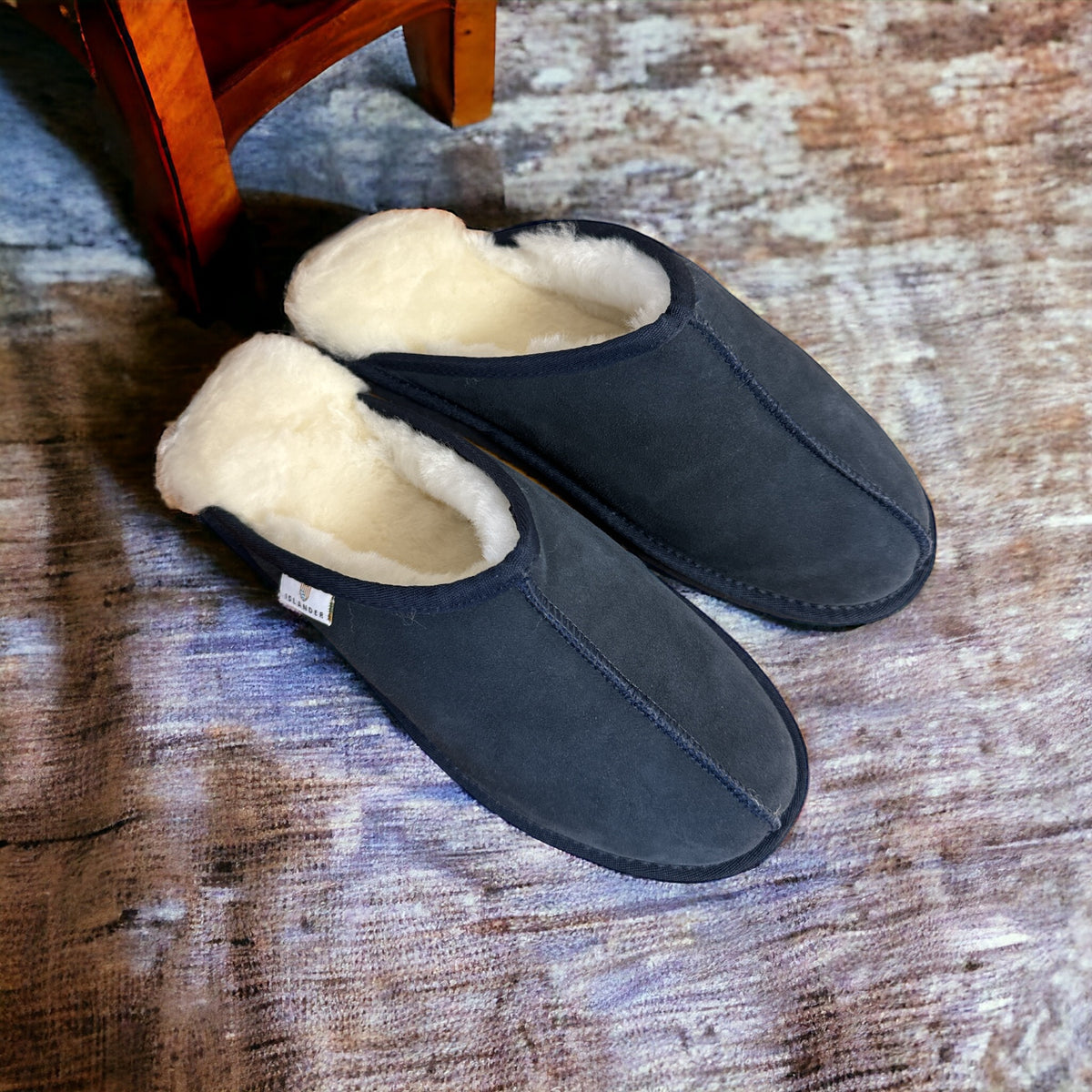 Mule Slippers Black Sheepskin Slippers Mens Slippers Mens
