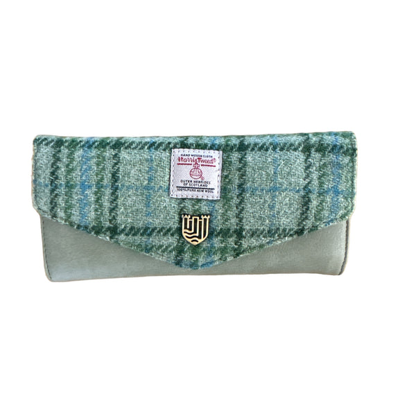 Harris Tweed mint tartan Purse