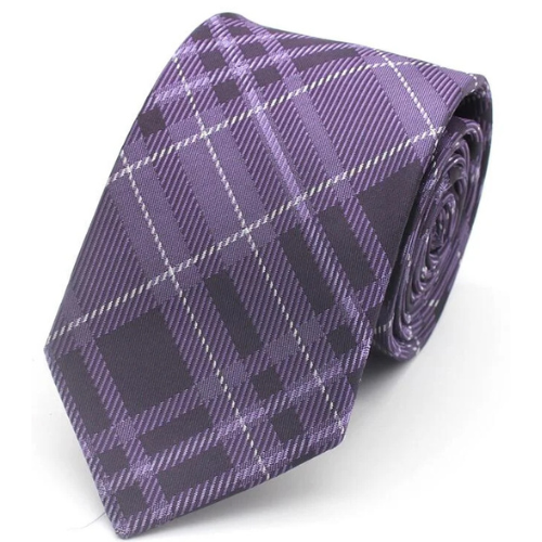 Purple Tartan Check Tie