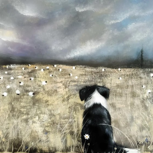 stormy collie Mounted Picture