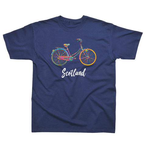 Adult T-Shirt Cycle Bike Around Scotland