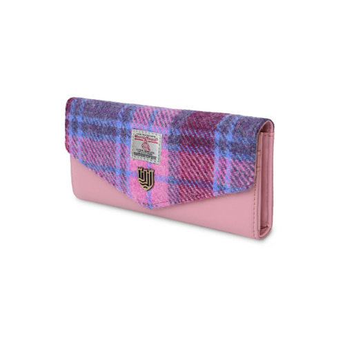 Harris Tweed pink and blue Purse