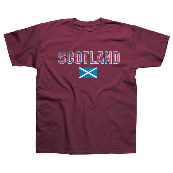 Scotland Flag T-shirt Maroon