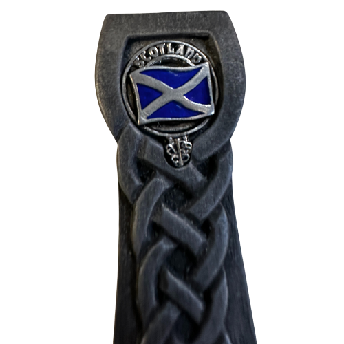 Silver Finish Wooden Sgian Dubh with Saltire Badge (SD-IC-SILVER-C125)