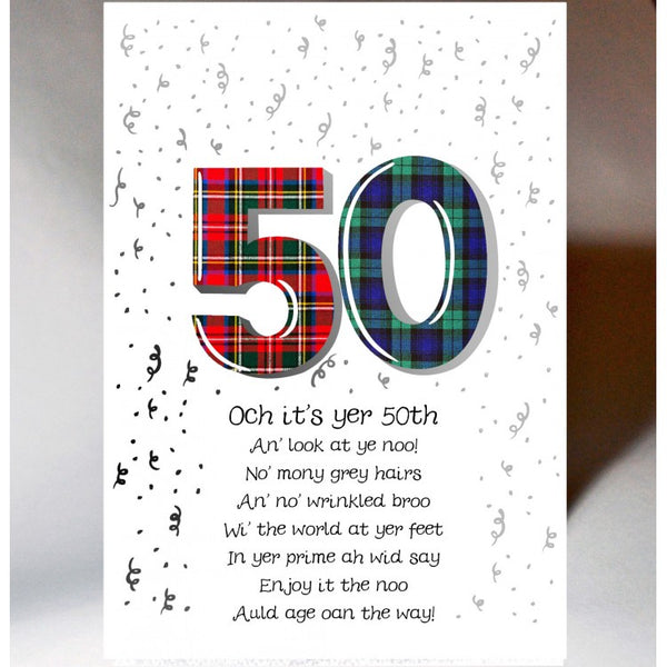 Och its yer 50th Birthday card