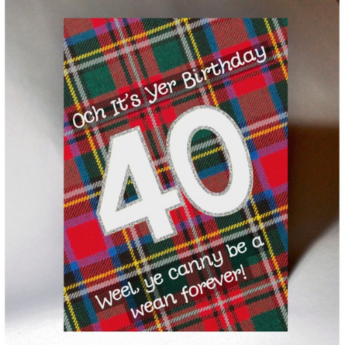 40 Tartan Birthday card
