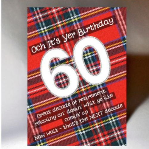60 Tartan Birthday card