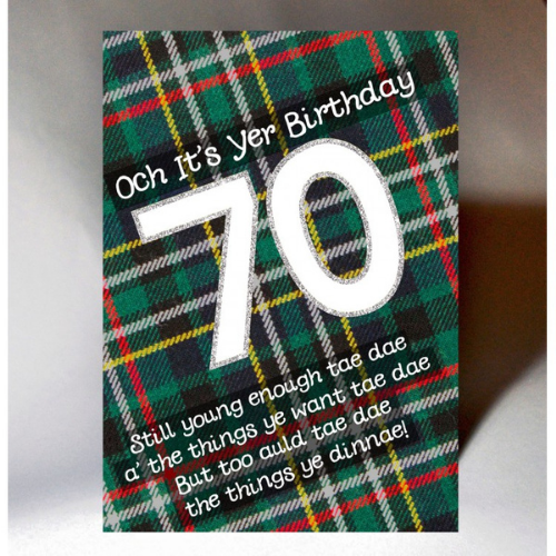 70 Tartan Birthday card