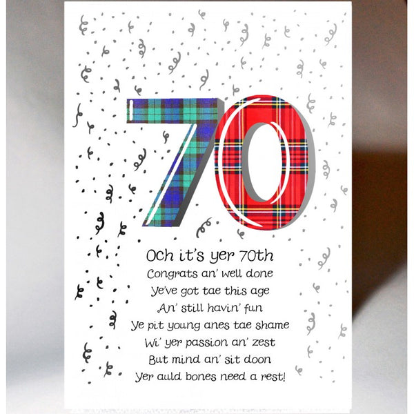 Och its yer 70th Birthday card