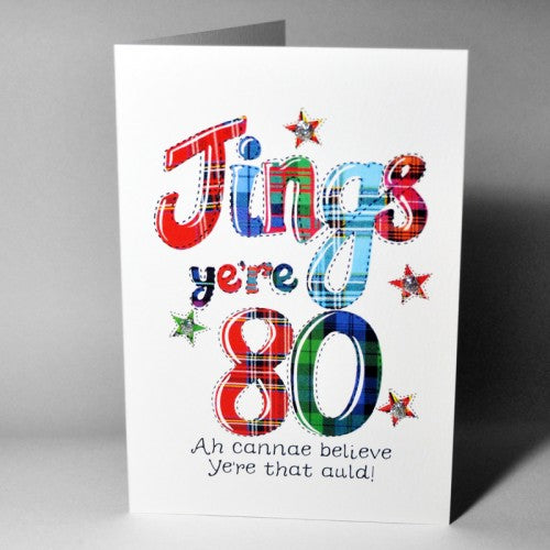 80th  birthday card