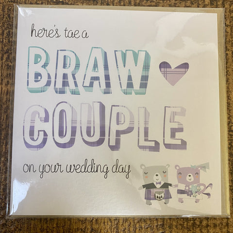 Braw Couple on your Wedding Day Card
