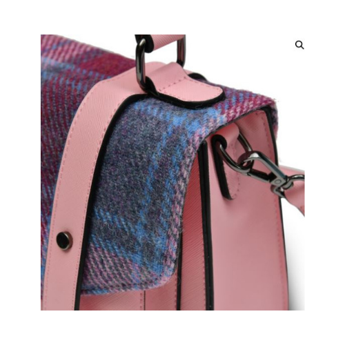 Harris Tweed Pink Blue Bag