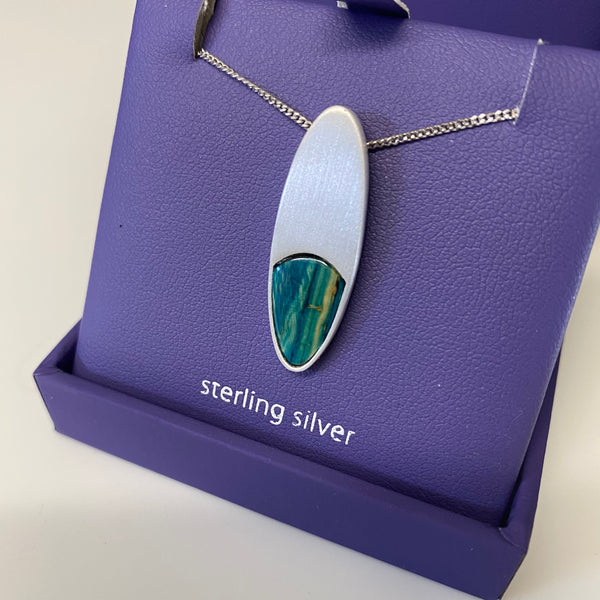 Heathergems Lochan Satin Silver Pendant Necklace