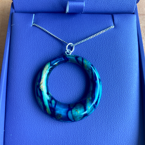 Heathergems Offset Pendant Necklace SP24 Blue