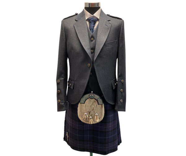 Midnight Blue Tweed Crail Jacket and Waistcoat