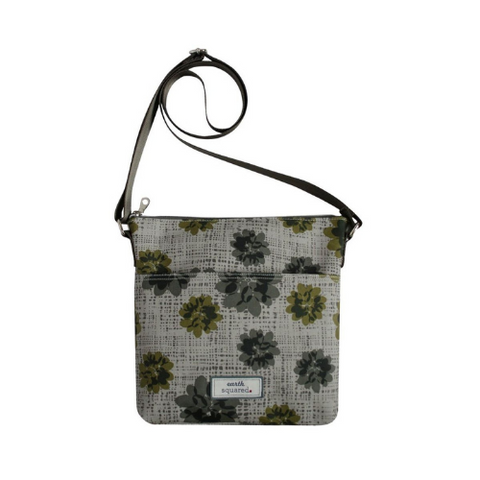 Earth Squared Autumnal Flower Messenger Bag - Grey