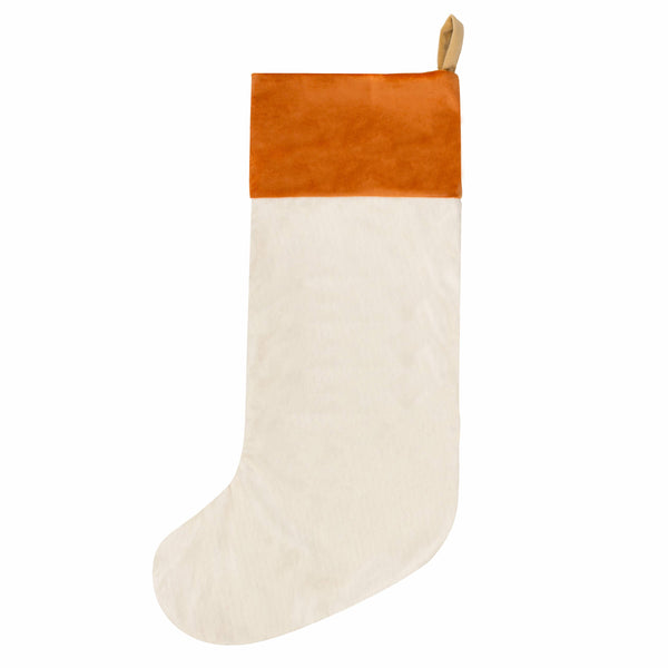 Gretel Printed Velvet Xmas Stocking Cloud Dust/Ginger
