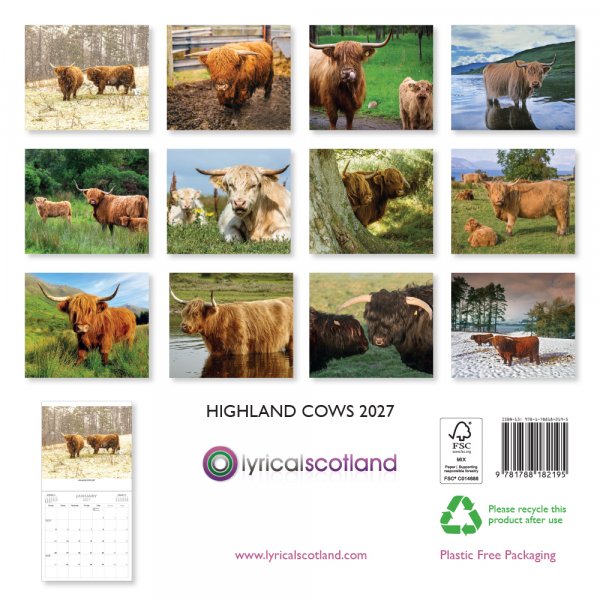 2027 calendar highland cows