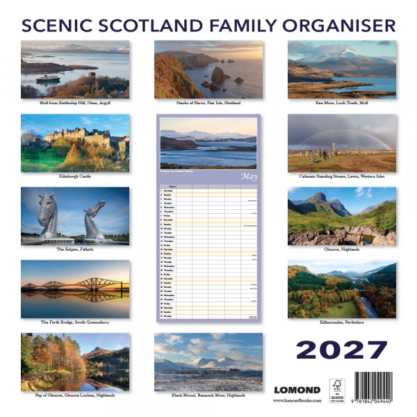 2027 Calendar Scenic Scotland Family Organiser