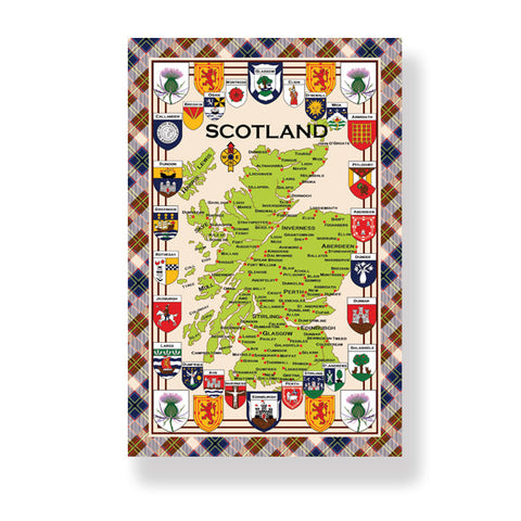 Scotland Map Tea Towel