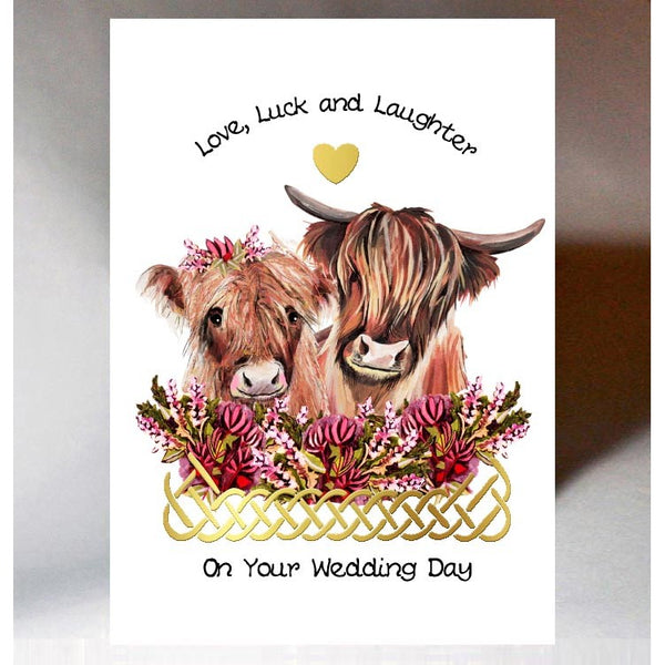 Scottish Wedding Card Love Luck & Laughter