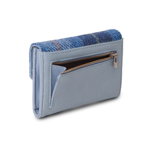 Harris Tweed Small Clasp Purse 8302 - Blue Tartan A19